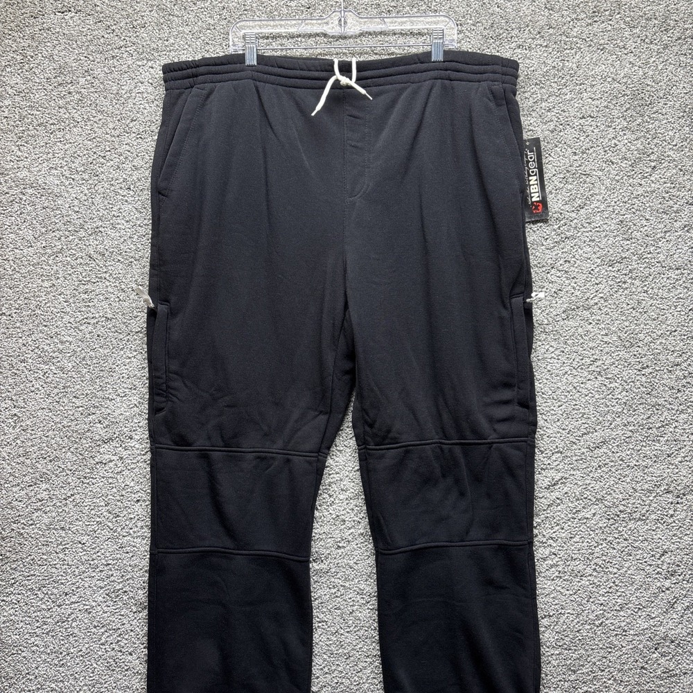 NBN Gear Mens 4XL Activewear Track Sweatpants Drawstring Zip Pockets WideLeg NWT